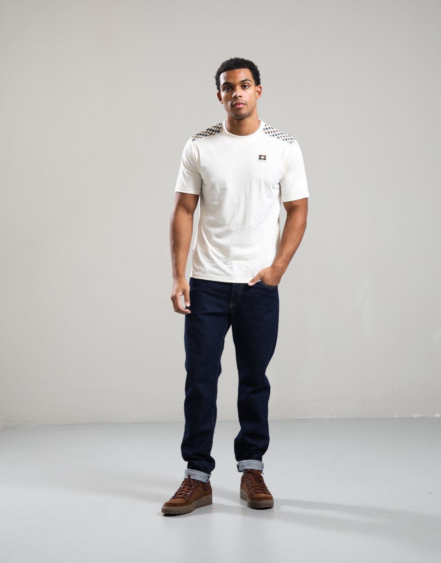 Aquascutum Jersey Lamina T-Shirt Old White