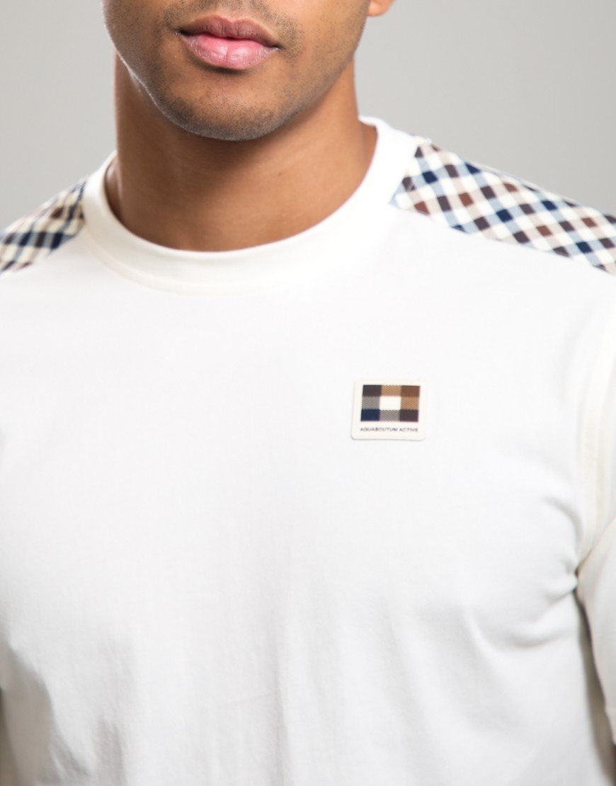 Aquascutum Jersey Lamina T-Shirt Old White