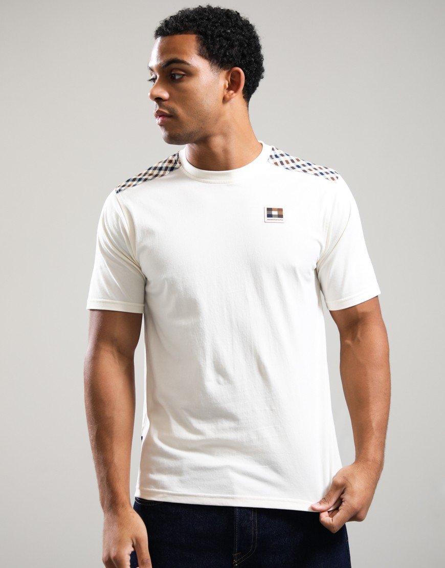 Aquascutum Jersey Lamina T-Shirt Old White