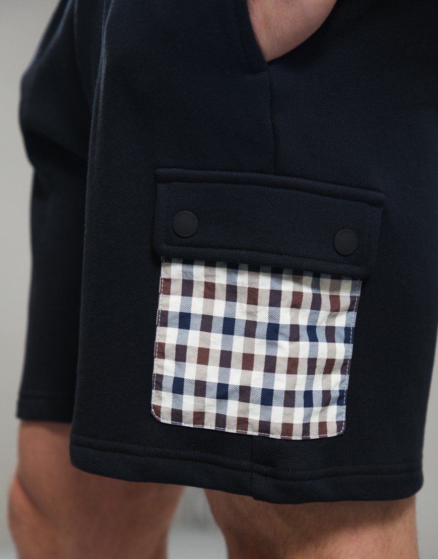 Aquascutum Lamina Check Pocket Shorts Black