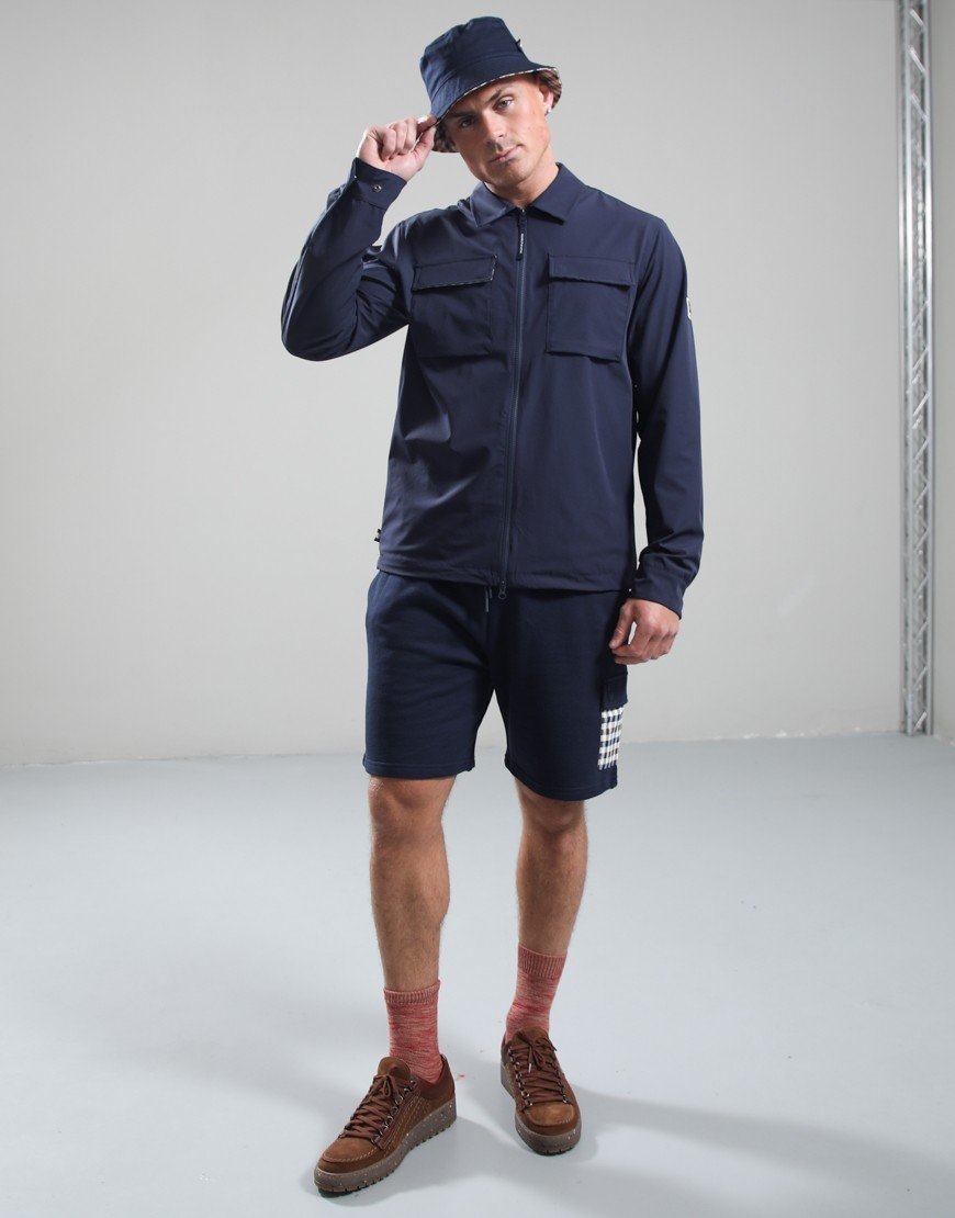 Aquascutum Lamina Check Pocket Shorts Navy