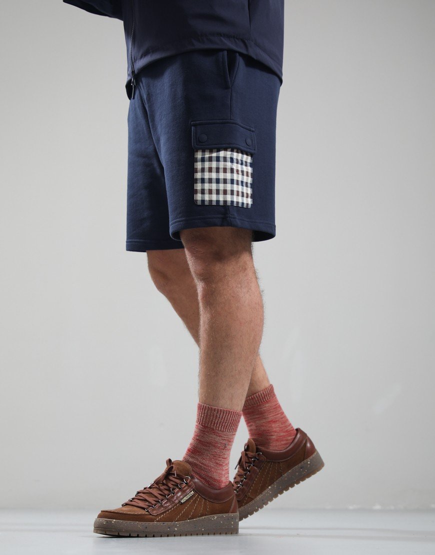 Aquascutum Lamina Check Pocket Shorts Navy