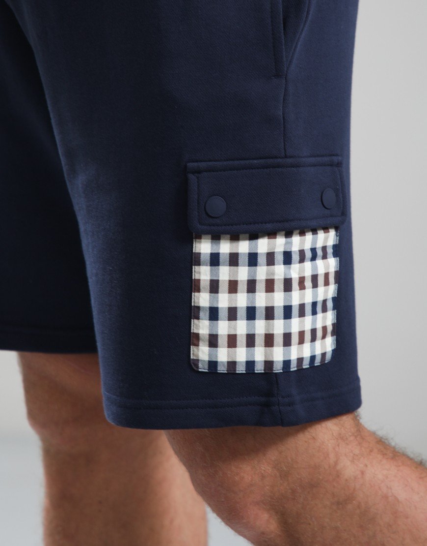 Aquascutum Lamina Check Pocket Shorts Navy