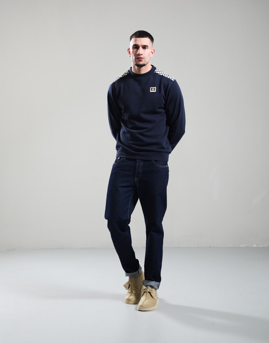 Aquascutum Lamina Insert Crew Neck Sweat Navy