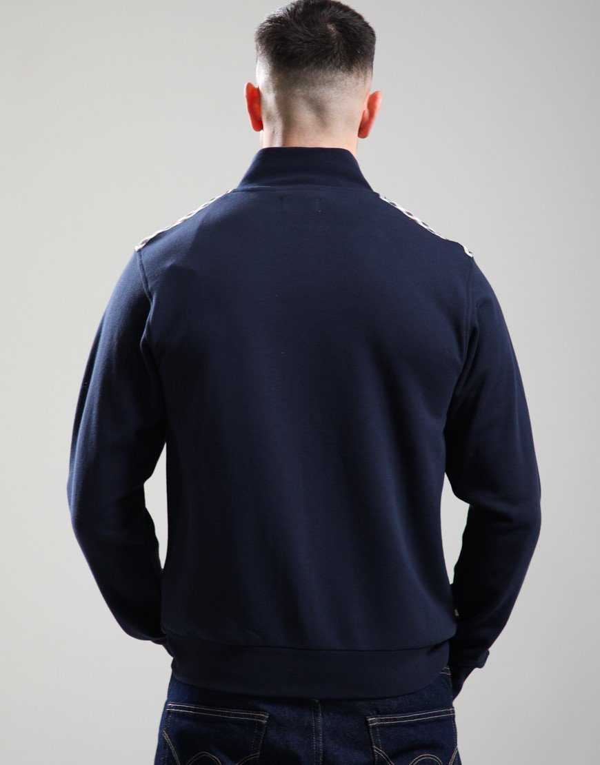 Aquascutum Lamina Insert Full Zip Mock Neck Sweat Navy