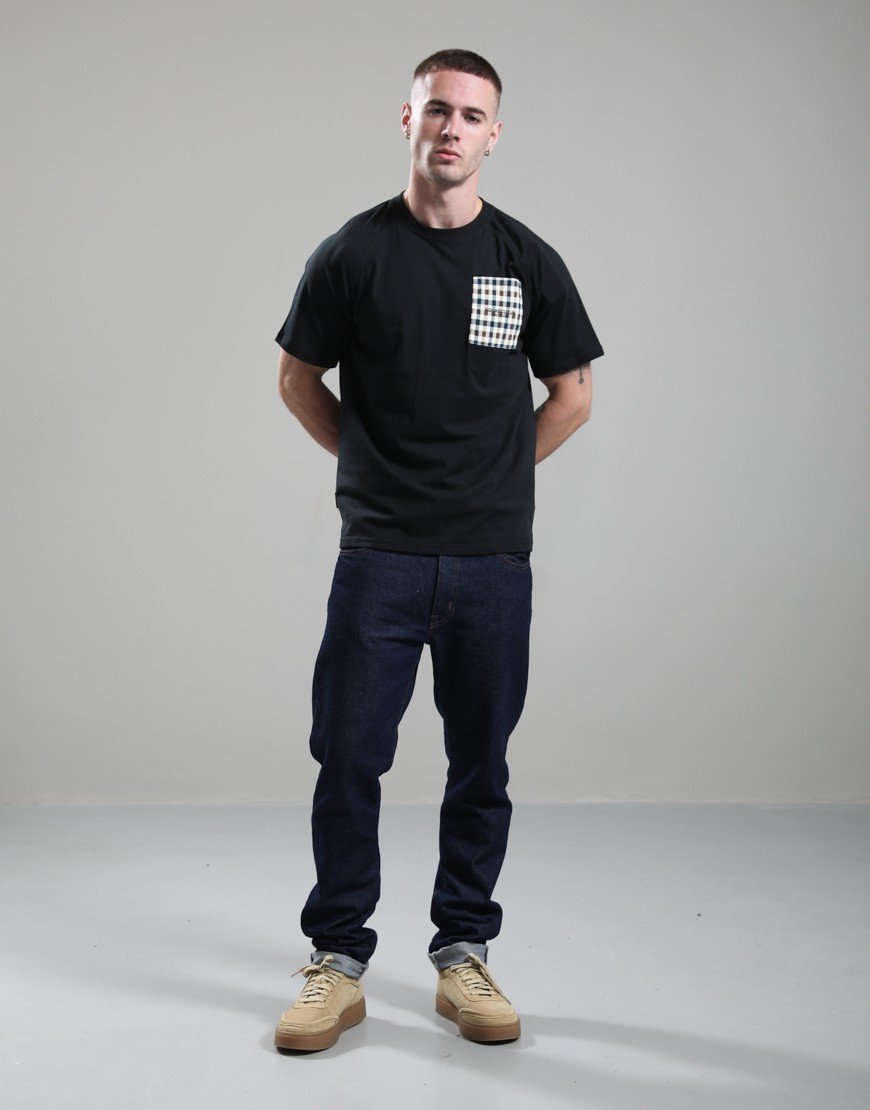 Aquascutum Lamina Pocket Raglan T-Shirt Black