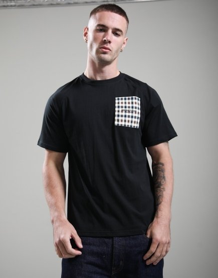 Aquascutum Lamina Pocket Raglan T-Shirt Black