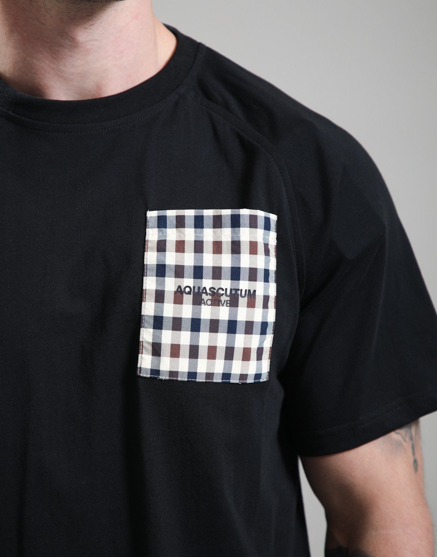 Aquascutum Lamina Pocket Raglan T-Shirt Black