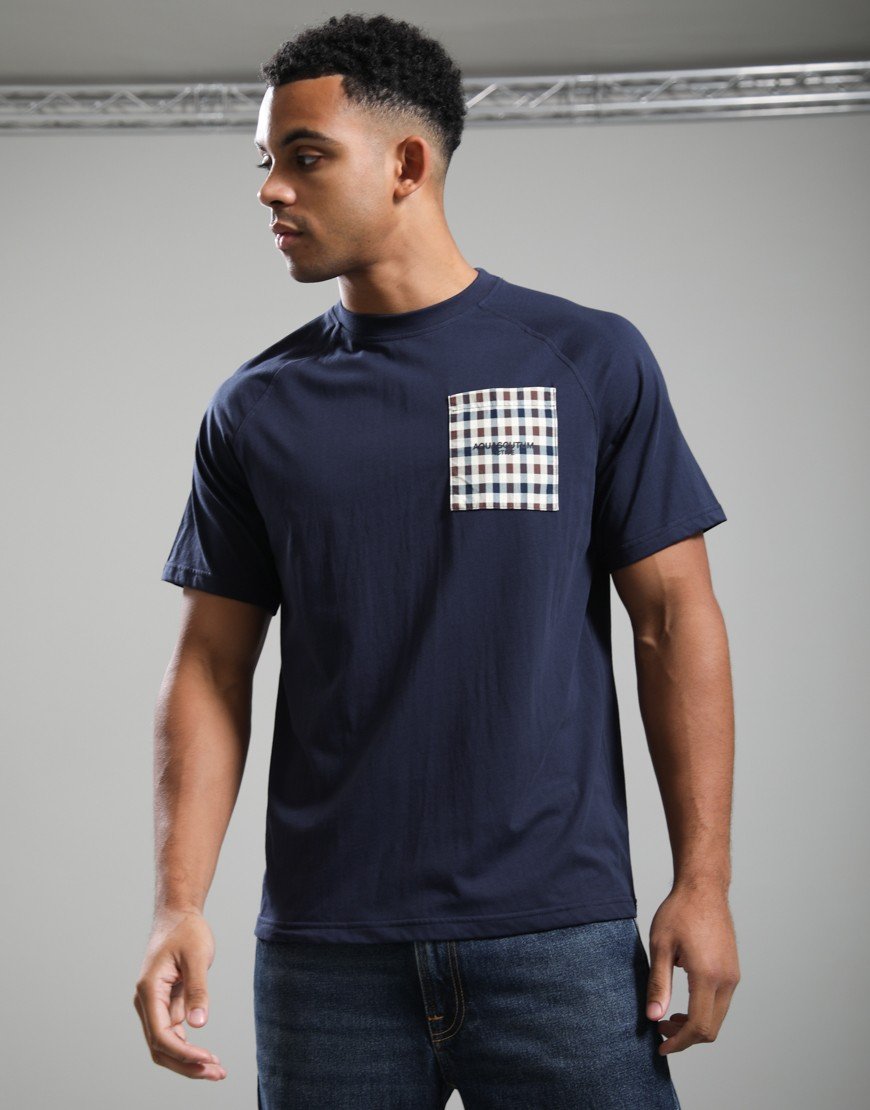 Aquascutum Lamina Pocket Raglan T-Shirt Navy