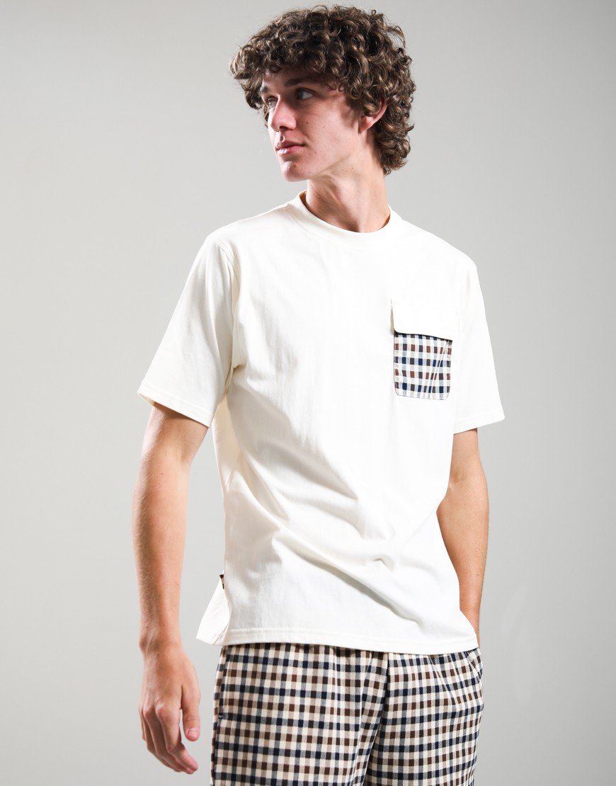 Aquascutum Lamina Pocket T-Shirt Old White