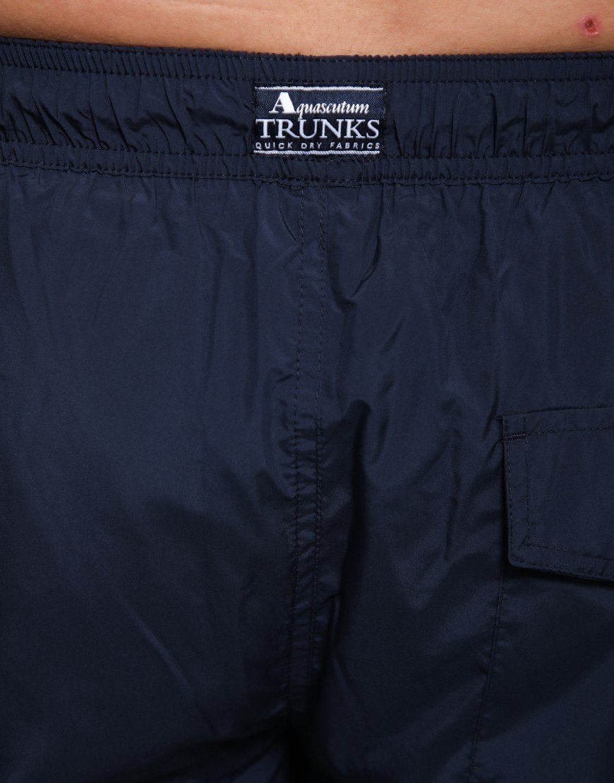 Aquascutum Macro Check Insert Volley Swim Shorts Navy