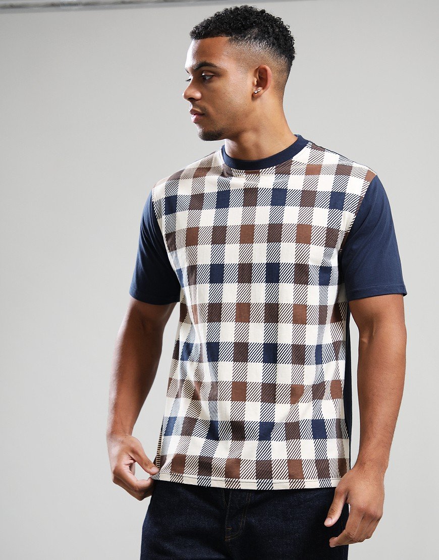 Aquascutum Macro Iconic Front T-Shirt Navy Aquascutum Macro Iconic Front T-Shirt Navy