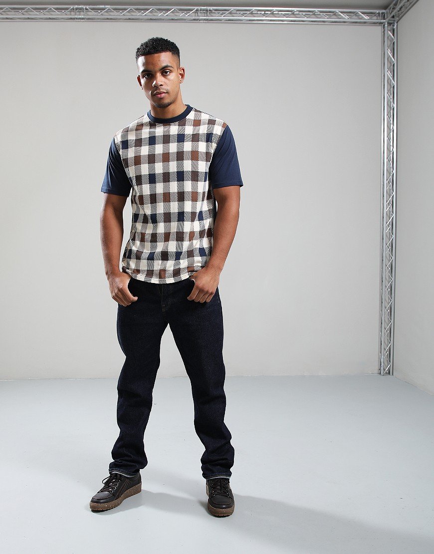 Aquascutum Macro Iconic Front T-Shirt Navy