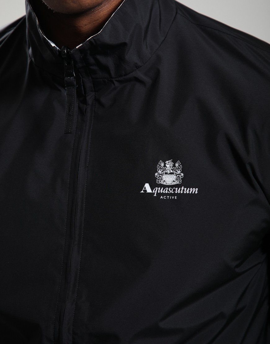 Aquascutum Mock Neck Sailor Reversible Jacket Black