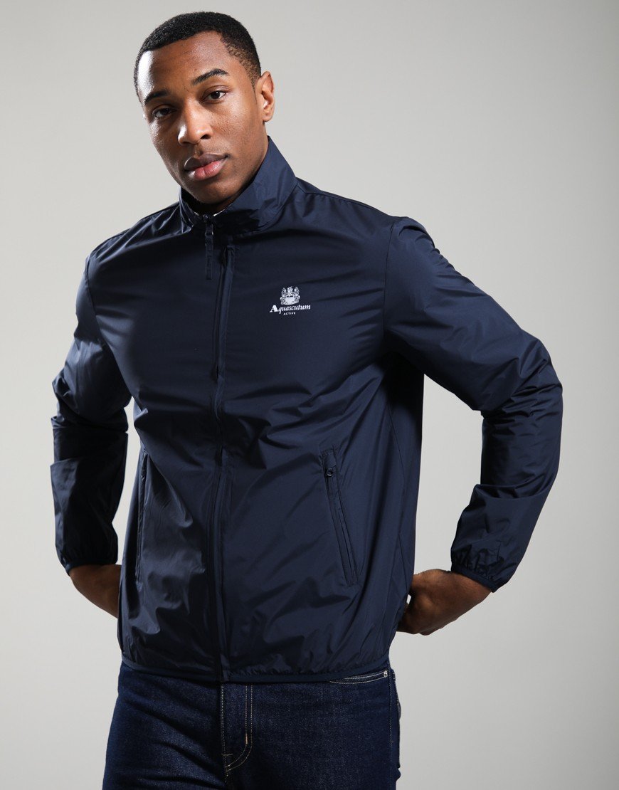 Aquascutum Mock Neck Sailor Reversible Jacket Navy