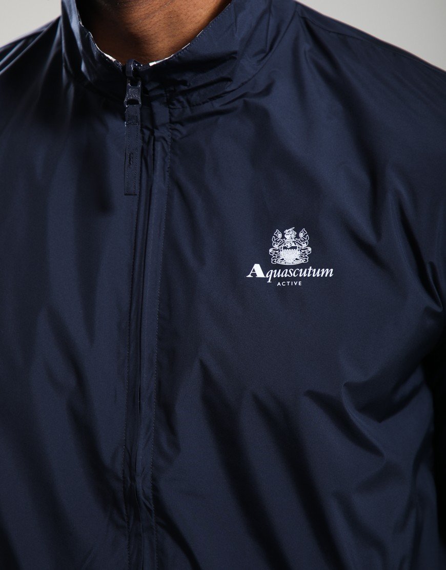 Aquascutum Mock Neck Sailor Reversible Jacket Navy