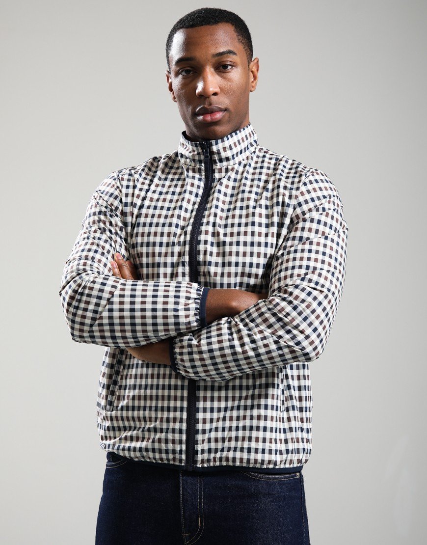 Aquascutum Mock Neck Sailor Reversible Jacket Navy