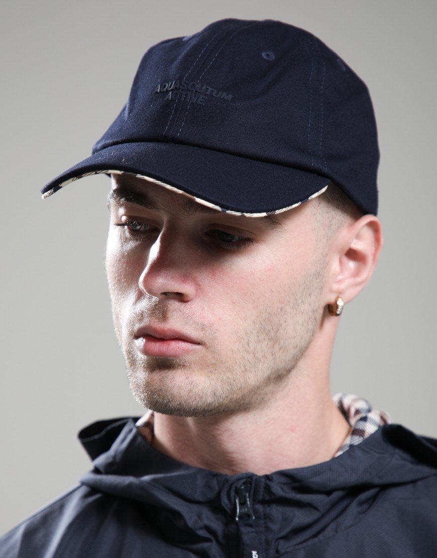 Aquascutum Piping Baseball Cap Navy