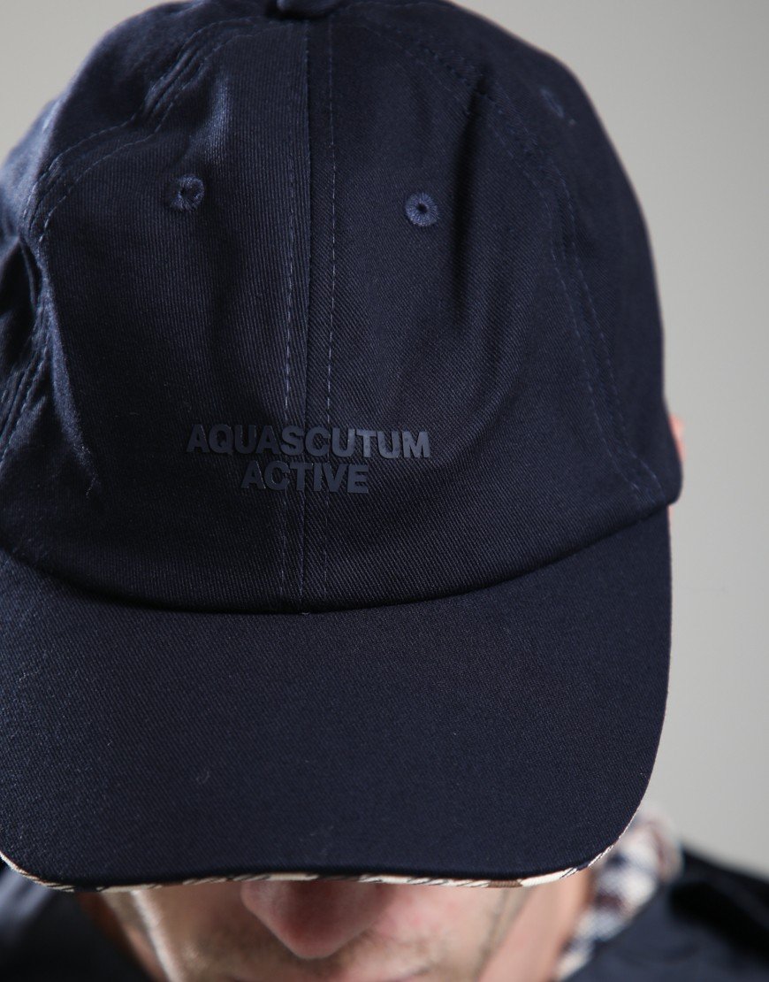 Aquascutum Piping Baseball Cap Navy