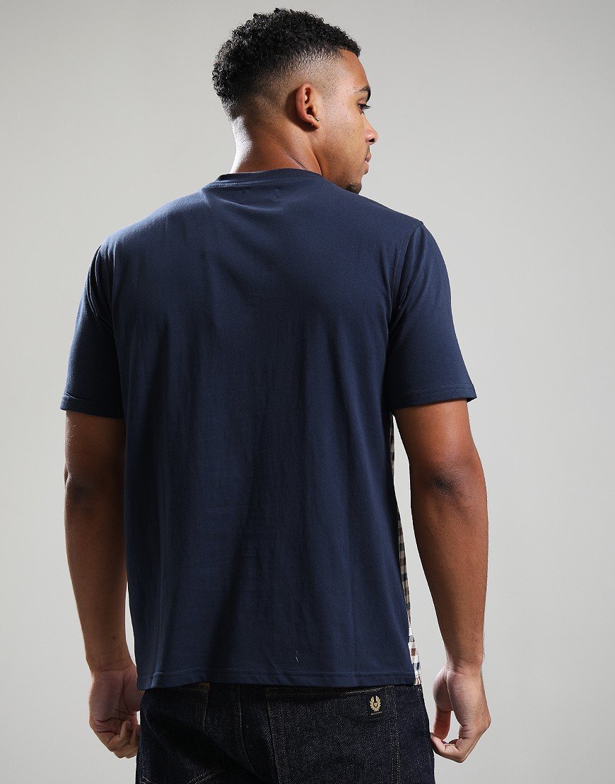 Aquascutum Piping Panel T-Shirt Navy Aquascutum Piping Panel T-Shirt Navy