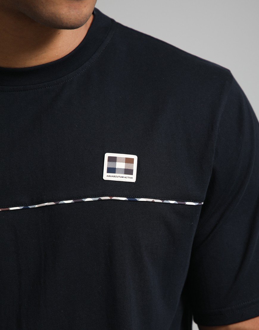 Aquascutum Piping T-Shirt Black