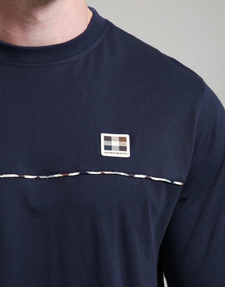 Aquascutum Piping T-Shirt Navy