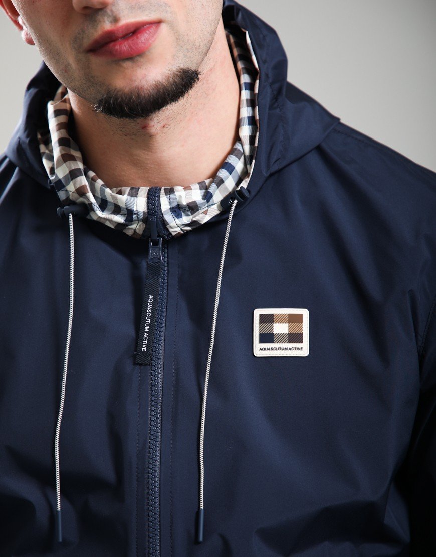 Aquascutum RLG Badge Reversible Hooded Sailor Jacket Navy