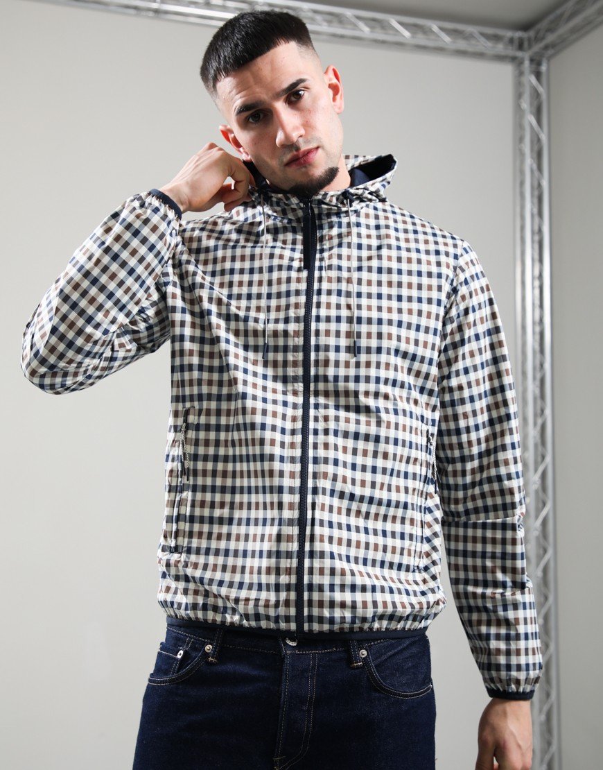 Aquascutum RLG Badge Reversible Hooded Sailor Jacket Navy