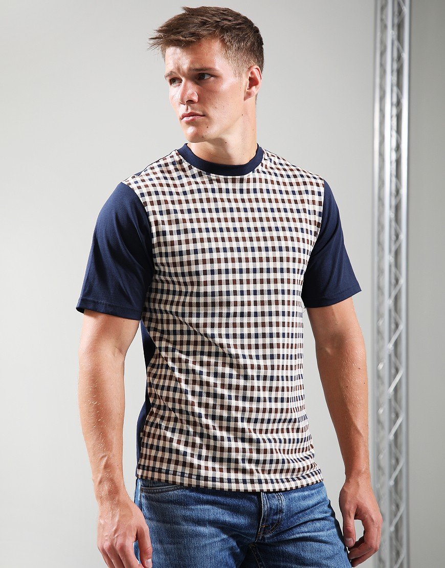 Aquascutum Side Club T-Shirt Navy