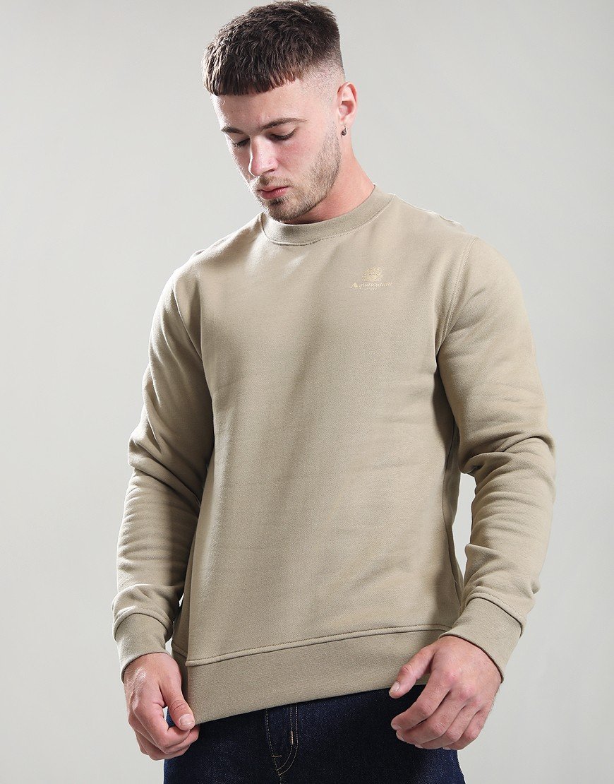 Aquascutum Small Logo Crew Sweat Khaki