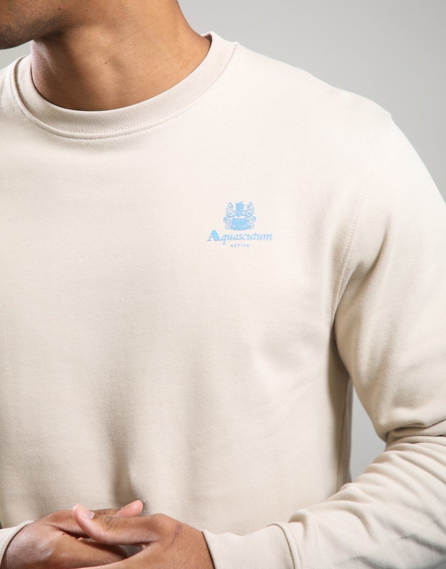 Aquascutum Small Logo Crew Sweat Beige
