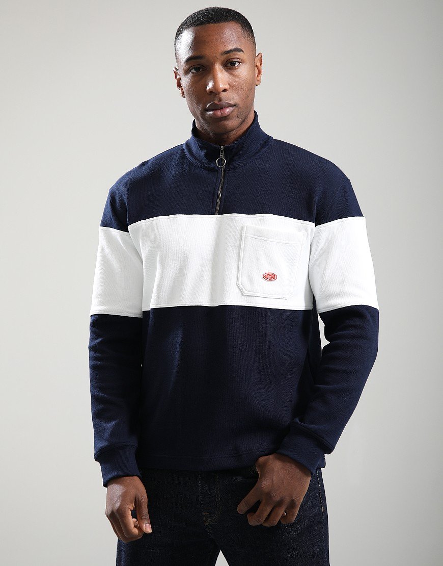 Armor Lux Trucker Sweatshirt Marine Deep/Milk
