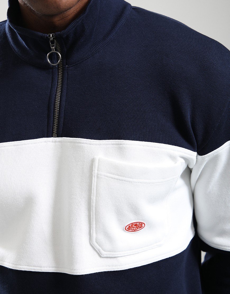 Armor Lux Trucker Sweatshirt Marine Deep/Milk