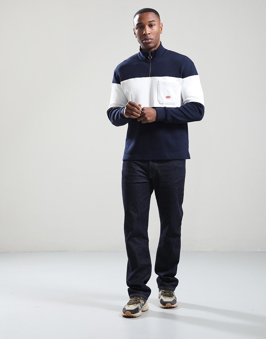 Armor Lux Trucker Sweatshirt Marine Deep/Milk
