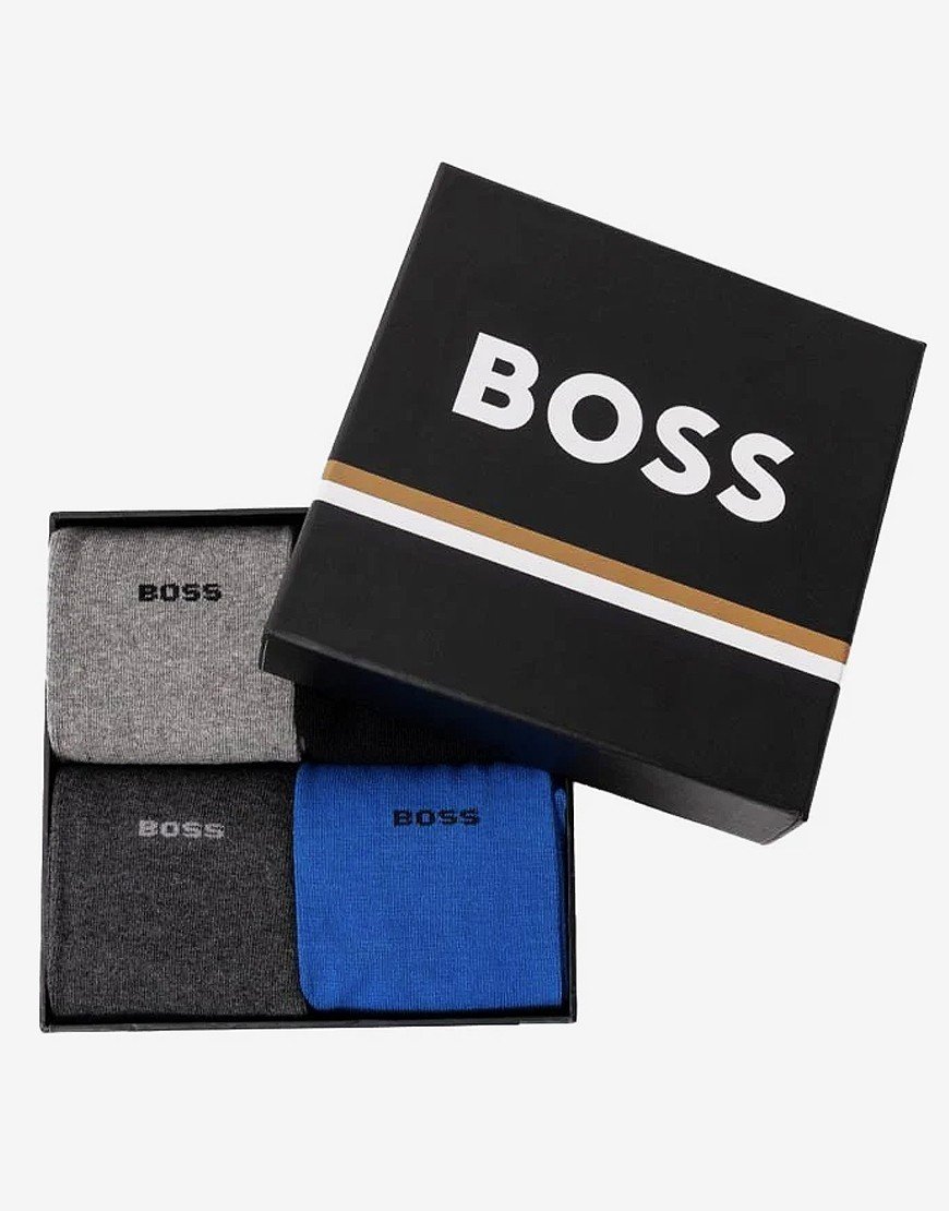 Calze Uomo BOSS 2 Pezzi – Misto Cotone – Scuro Autunno Inverno – Taglia 40-46 – Regalo Set