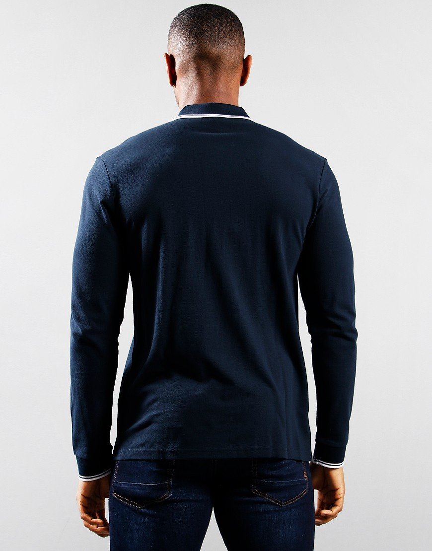 BOSS PChup Long Sleeve Polo Shirt Dark Blue