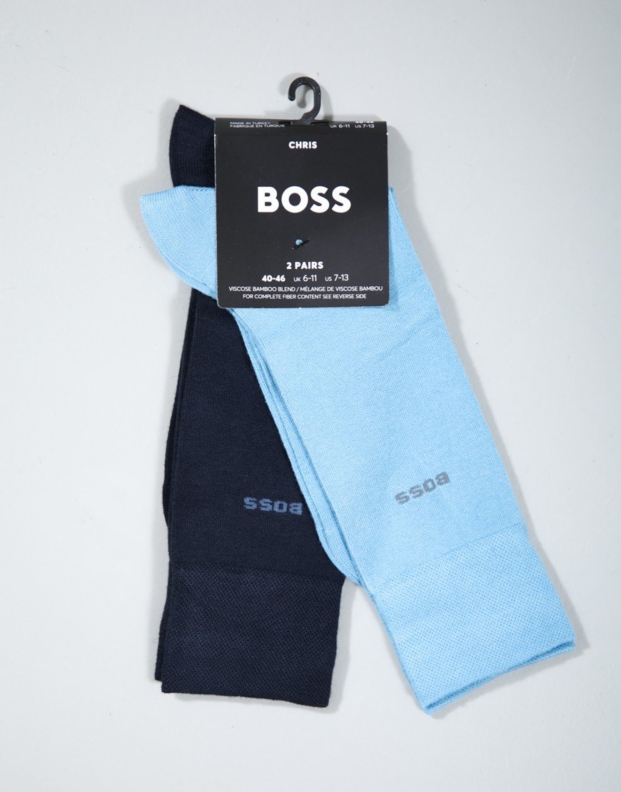 BOSS RS Bamboo 2 Pack Socks Bright Blue