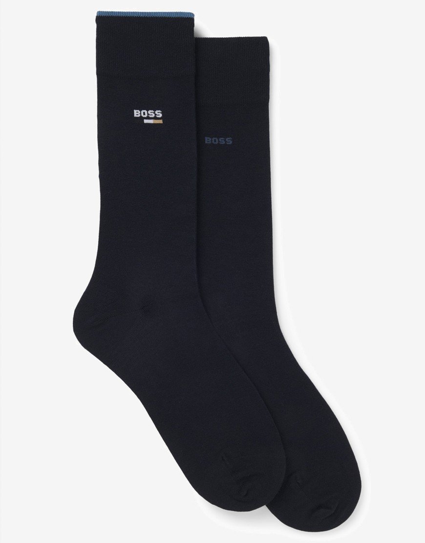 BOSS RS Iconic Logo CC 2 Pack Socks Dark Blue