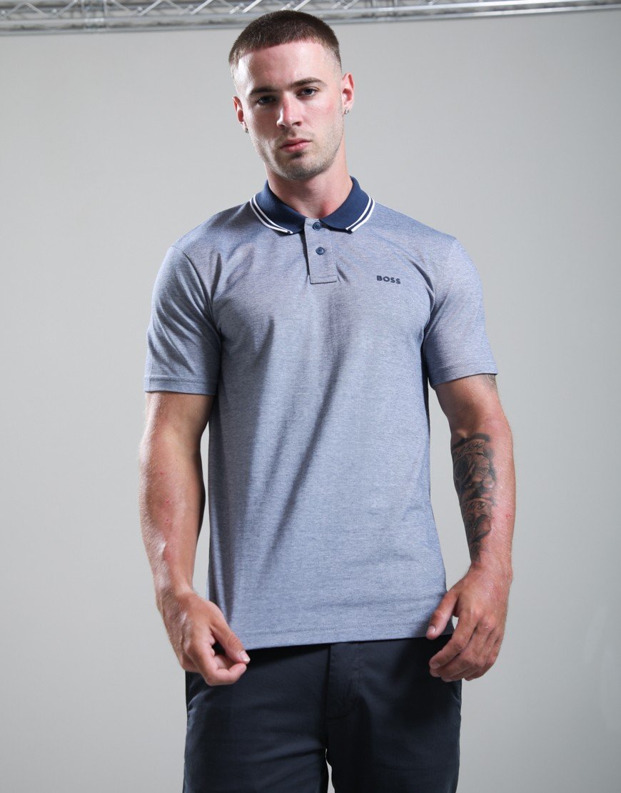 BOSS Peoxford New Polo Shirt Open Blue