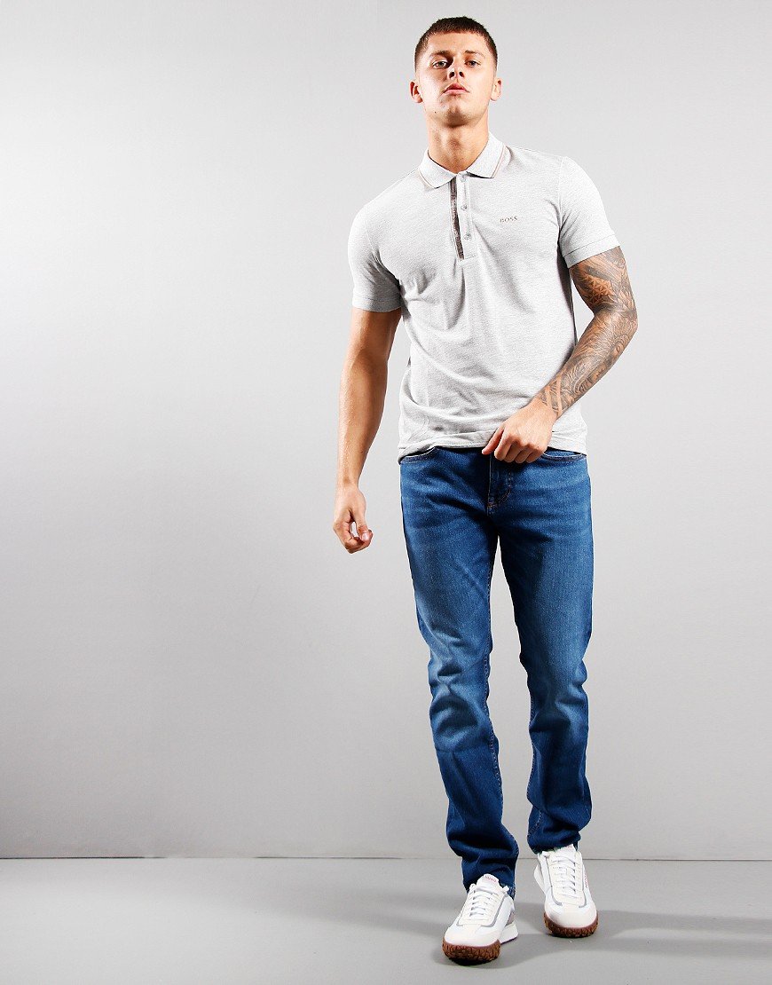BOSS Paule 4 Polo Shirt Light Pastel Grey