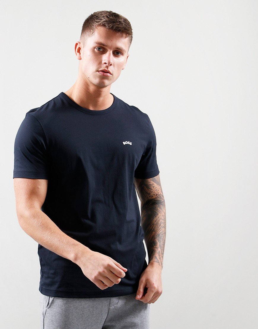 BOSS Curved Logo T-shirt Dark BLue