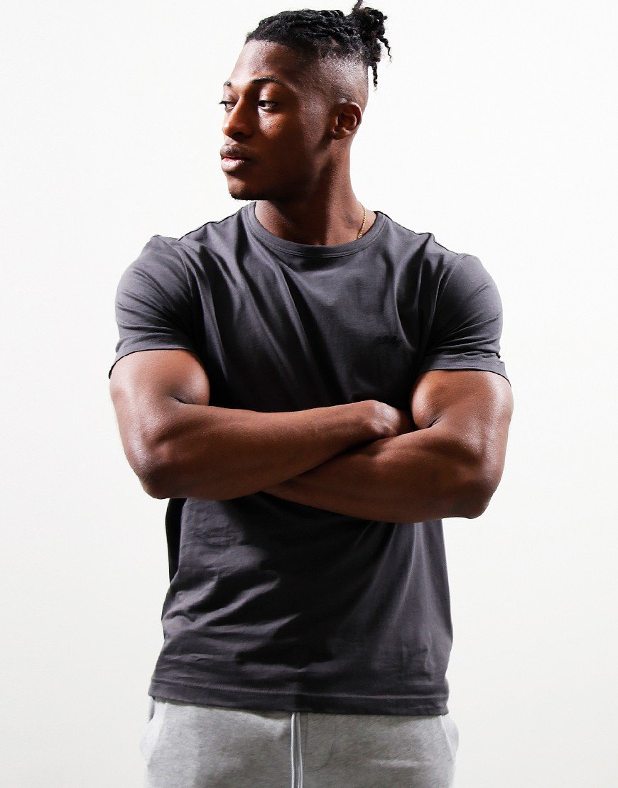 BOSS Tee Curved Dark Grey - Terraces Menswear
