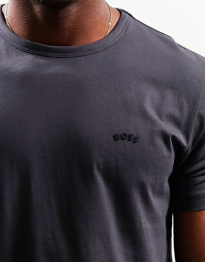 BOSS Tee Curved Dark Grey Terraces Menswear boss-tee-curved-dark-grey-terraces-menswear