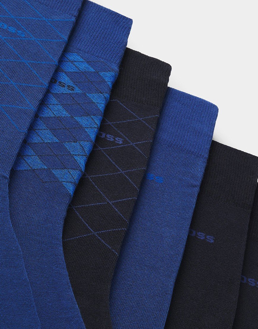BOSS 6 Pack RS GIft Design CC Socks Dark Blue