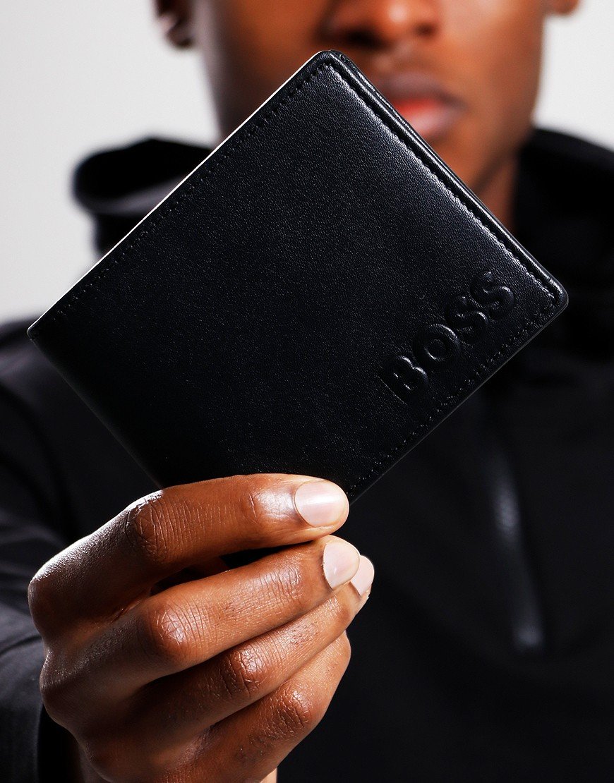 BOSS Byron S_Trifold Wallet Black - Terraces Menswear