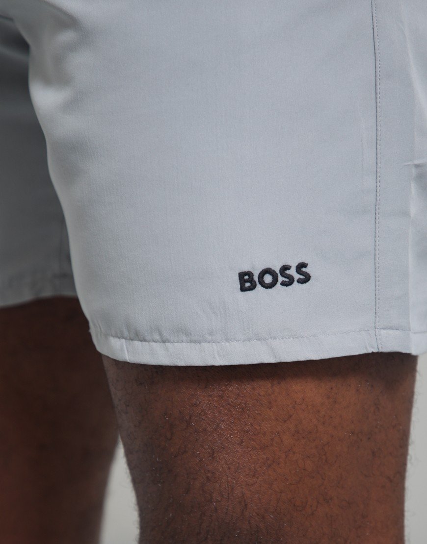 BOSS Cargo Swim Shorts Open Grey