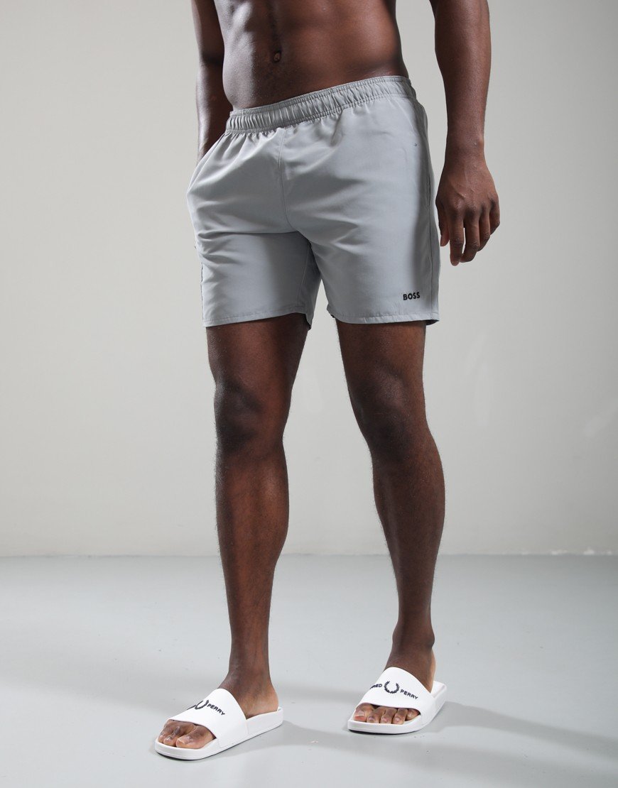 BOSS Cargo Swim Shorts Open Grey