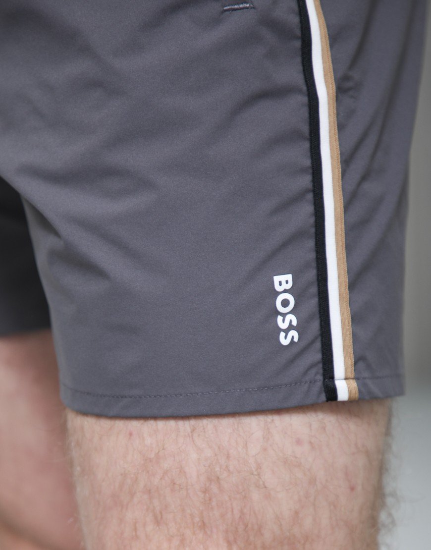 BOSS Iconic Swim Shorts Dark Grey