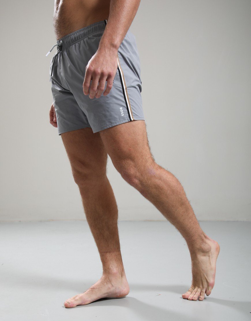 BOSS Iconic Swim Shorts Open Grey