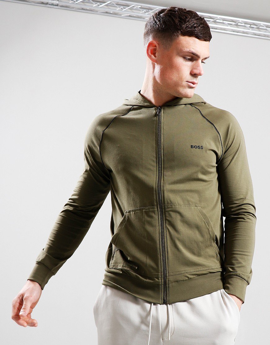 BOSS Mix & Match Hooded Jacket Open Green